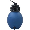 Piaskowy filtr basenowy z zaworem 4 drożnym, niebieski, 300 mm