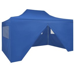 Rozkładany namiot, pawilon z 4 ścianami, 3 x 4,5 m, niebieski