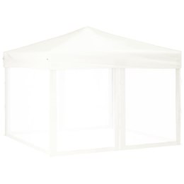 Składany namiot imprezowy ze ściankami, biały, 3x3 m