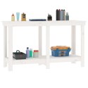 Stół roboczy,biały, 140x50x80 cm, lite drewno sosnowe