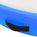 Mata gimnastyczna z pompką, 100x100x20 cm, PVC, niebieska
