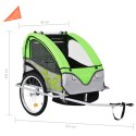Rowerowa przyczepka dla dzieci/wózek 2-w-1, zielono-szara