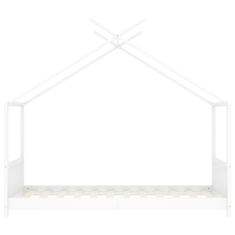 Rama łóżka dziecięcego, biała, lite drewno sosnowe, 70 x 140 cm