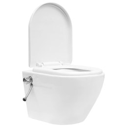 Toaleta bezkołnierzowa ze spłuczką podtynkową, ceramika, biała