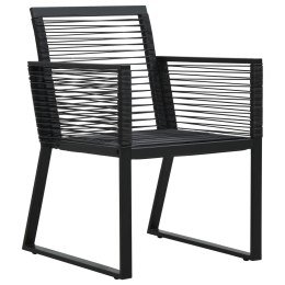 Krzesła ogrodowe, 2 szt., czarne, rattan PVC