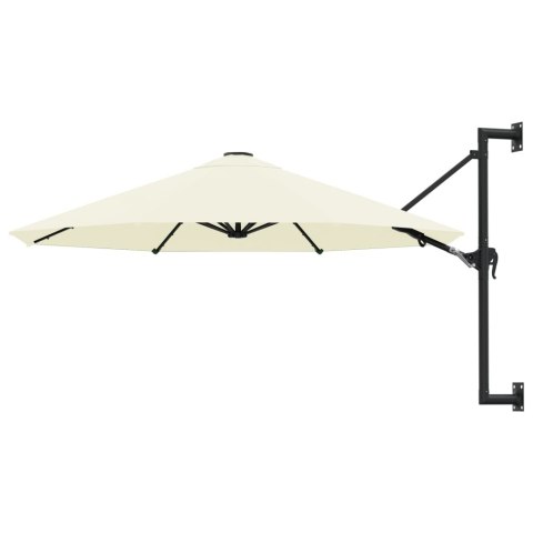 Parasol ścienny na metalowym słupku, 300 cm, piaskowy