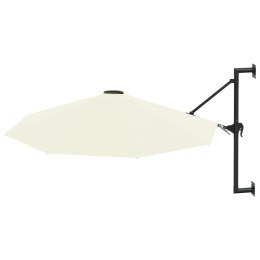 Parasol ścienny na metalowym słupku, 300 cm, piaskowy