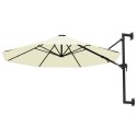 Parasol ścienny na metalowym słupku, 300 cm, piaskowy