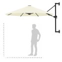 Parasol ścienny na metalowym słupku, 300 cm, piaskowy