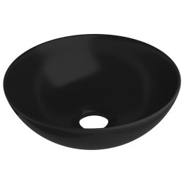 Umywalka łazienkowa, ceramiczna, matowa czerń, okrągła
