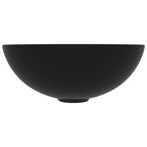 Umywalka łazienkowa, ceramiczna, matowa czerń, okrągła