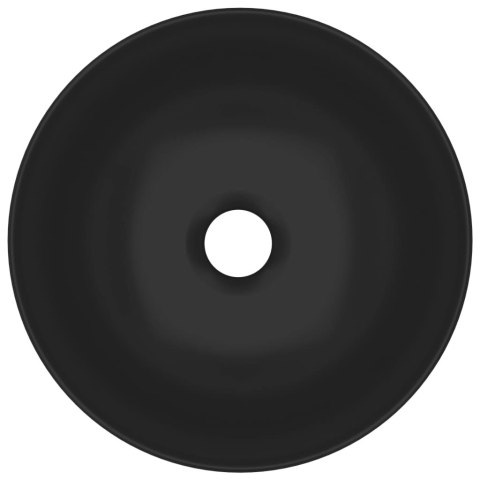 Umywalka łazienkowa, ceramiczna, matowa czerń, okrągła