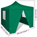 Zielony, składany namiot, 3 x 3 m, z 4 ściankami