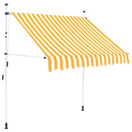 Markiza zwijana ręcznie, 200 cm, pomarańczowo-białe pasy