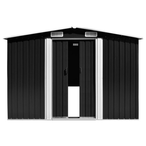 Szopa ogrodowa, antracyt, 257x779x181 cm, stal galwanizowana Szopa ogrodowa, antracyt, 257x779x181 cm, stal galwanizowana
