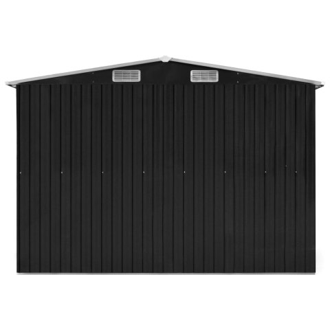 Szopa ogrodowa, antracyt, 257x779x181 cm, stal galwanizowana Szopa ogrodowa, antracyt, 257x779x181 cm, stal galwanizowana