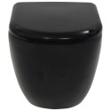 Podwieszana toaleta ceramiczna ze spłuczką, czarna