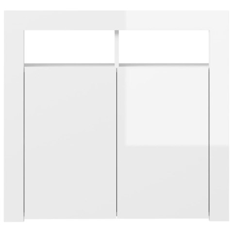 Szafka z oświetleniem LED, biała, wysoki połysk, 80x35x75 cm