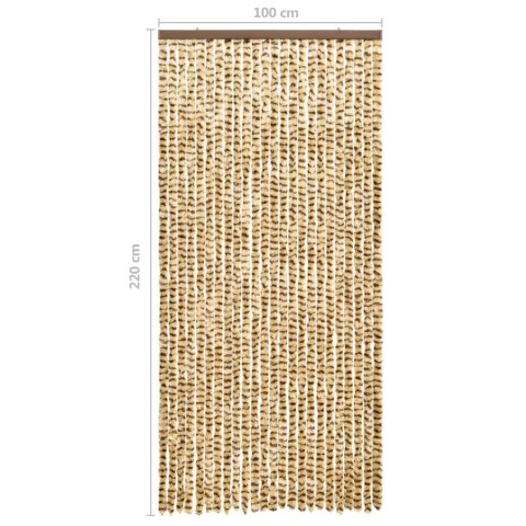 Zasłona przeciwko owadom, beż i brąz, 100x220 cm, szenil Zasłona przeciwko owadom, beż i brąz, 100x220 cm, szenil