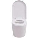 Podwieszana toaleta ceramiczna ze spłuczką, biała