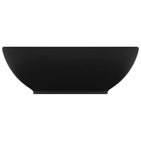 Luksusowa, owalna umywalka, matowa czerń, 40x33 cm, ceramiczna