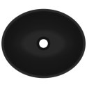 Luksusowa, owalna umywalka, matowa czerń, 40x33 cm, ceramiczna