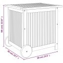 Ogrodowy pojemnik na kółkach, 60x50x58 cm, lite drewno akacjowe