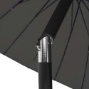 Parasol ogrodowy na słupku aluminiowym, 270 cm, antracytowy