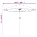 Parasol ogrodowy na słupku aluminiowym, 270 cm, antracytowy