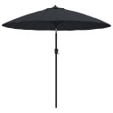 Parasol ogrodowy na słupku aluminiowym, 270 cm, czarny