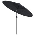 Parasol ogrodowy na słupku aluminiowym, 270 cm, czarny