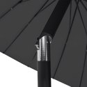 Parasol ogrodowy na słupku aluminiowym, 270 cm, czarny