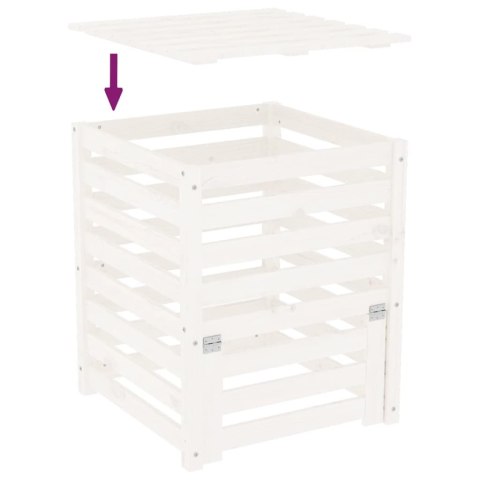 Kompostownik, biały, 63,5x63,5x77,5 cm, lite drewno sosnowe Kompostownik, biały, 63,5x63,5x77,5 cm, lite drewno sosnowe