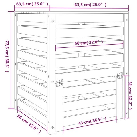 Kompostownik, biały, 63,5x63,5x77,5 cm, lite drewno sosnowe Kompostownik, biały, 63,5x63,5x77,5 cm, lite drewno sosnowe
