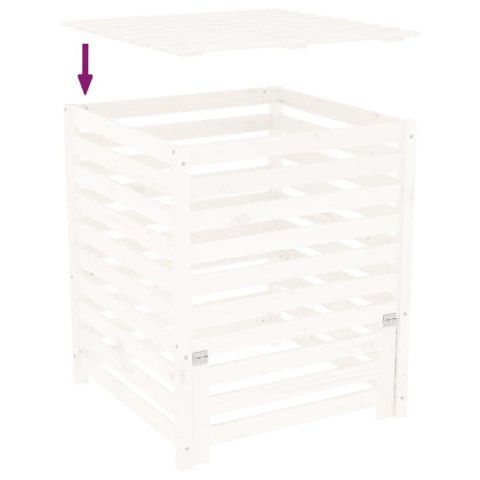 Kompostownik, biały, 82,5x82,5x99,5 cm, lite drewno sosnowe Kompostownik, biały, 82,5x82,5x99,5 cm, lite drewno sosnowe