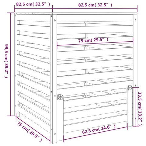 Kompostownik, biały, 82,5x82,5x99,5 cm, lite drewno sosnowe Kompostownik, biały, 82,5x82,5x99,5 cm, lite drewno sosnowe
