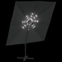 Wiszący parasol z LED, antracytowy, 400x300 cm