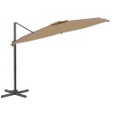 Wiszący parasol z LED, kolor taupe, 400x300 cm