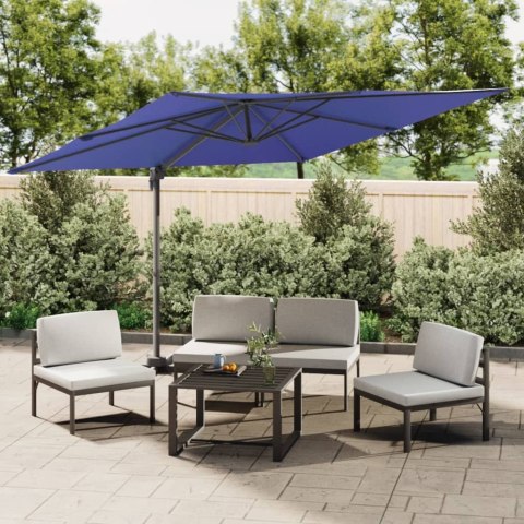 Wiszący parasol z LED, lazurowy, 400x300 cm