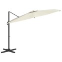 Wiszący parasol z LED, piaskowy, 400x300 cm