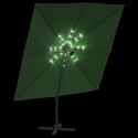 Wiszący parasol z LED, zielony, 400x300 cm