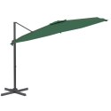 Wiszący parasol z LED, zielony, 400x300 cm