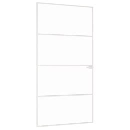Drzwi wewnętrzne, białe, 102x201,5 cm, szkło i aluminium