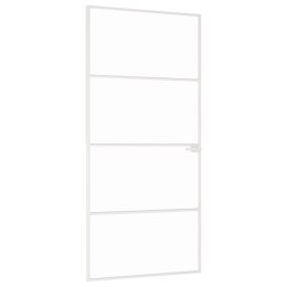 Drzwi wewnętrzne, białe, 93x201,5 cm, szkło i aluminium