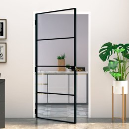 Drzwi wewnętrzne, czarne, 102x201,5 cm, szkło i aluminium