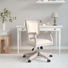 Obrotowe krzesło biurowe, beżowe, lniane