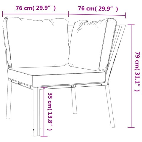 Krzesło ogrodowe z piaskowymi poduszkami, 76x76x79 cm, stal