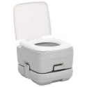 Przenośna toaleta turystyczna, szaro-biała, 10+10 L, HDPE