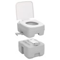 Przenośna toaleta turystyczna, szaro-biała, 20+10 L, HDPE