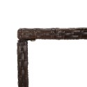 Stolik barowy ze szklanym blatem, brązowy, 110x70x110 cm
